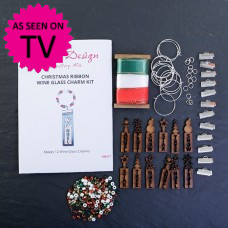 Christmas Ribbon Wine Glass Charm Kit - Makes 12